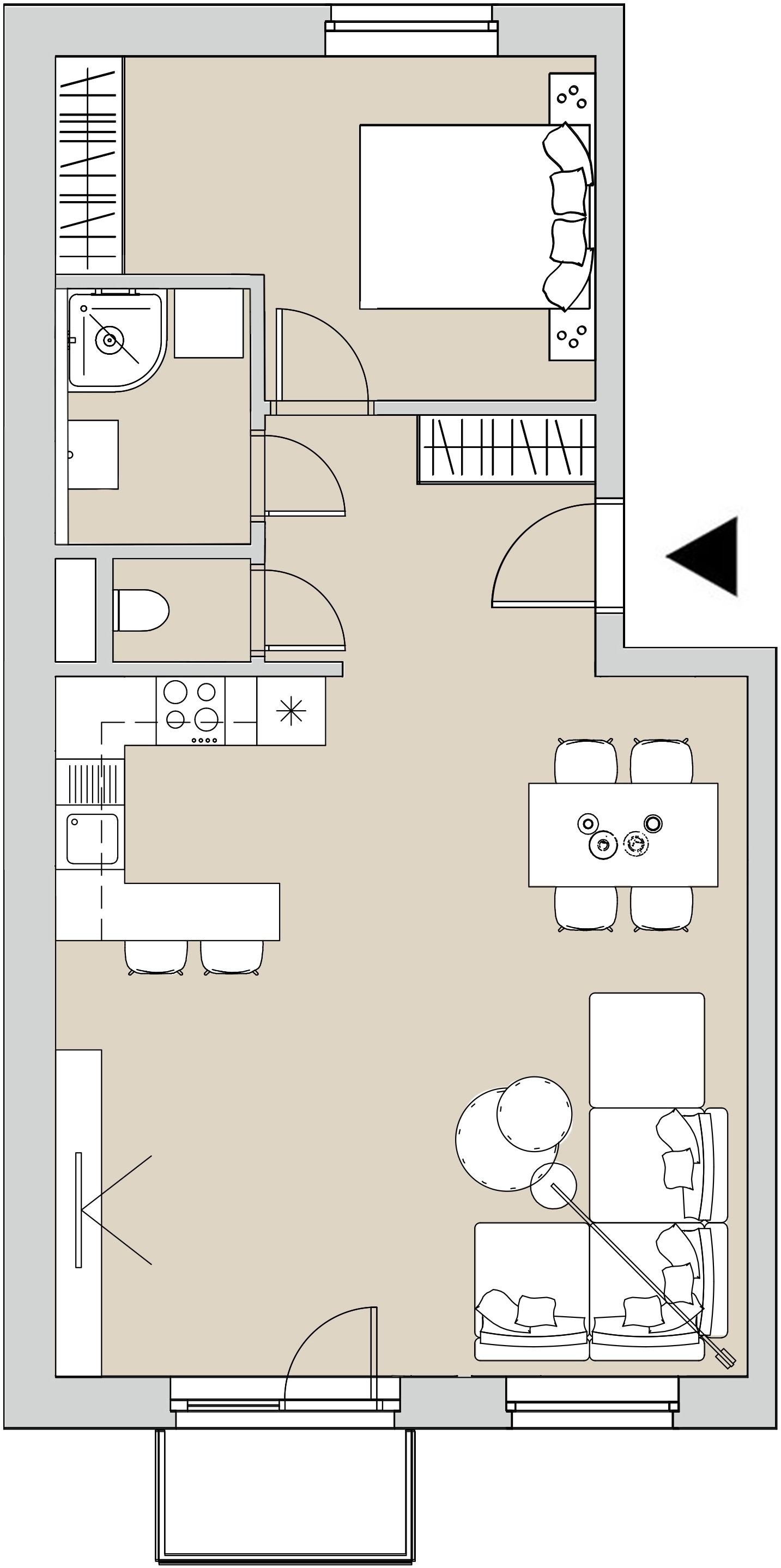 Pôdory bytu - 207 - varianta 2 - izbový